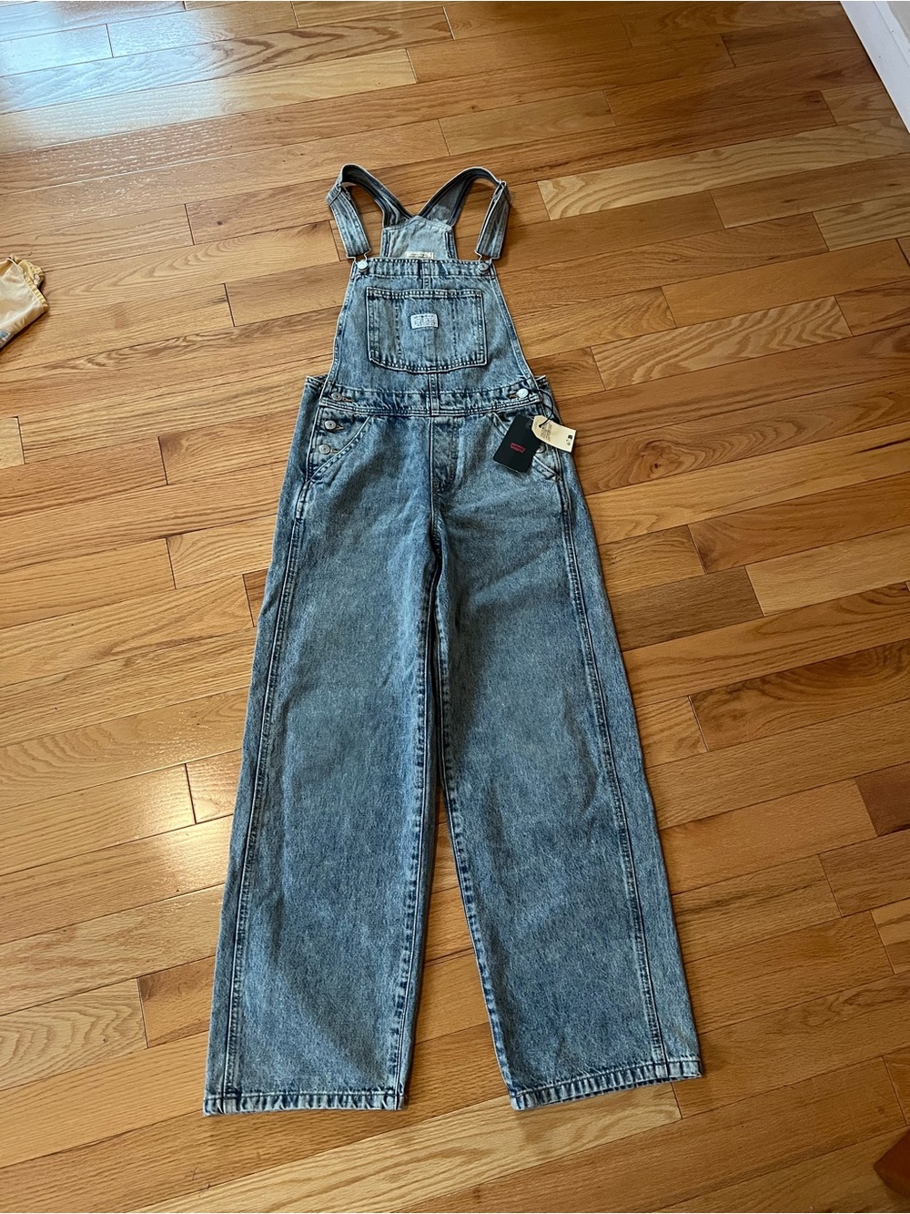 Brand New Levi's Gray Blue Acid Wash Overalls